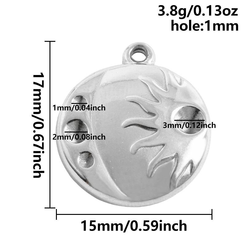 6pcs Steel Color Assorted Pendant Filligree Moon Sun Doji Charm Stainless Steel Charms For Jewelry Making Bracelets DIY Keychain