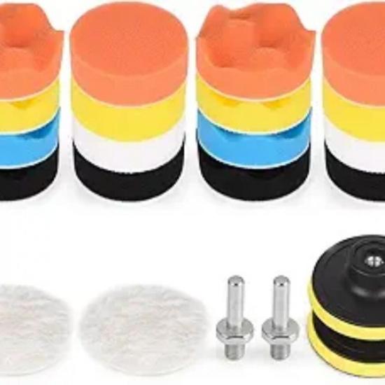 Buffing Pads 3 Inch Buffer Pad, 22 Pcs Drill Polishing Kit, 3Inch-22Pcs