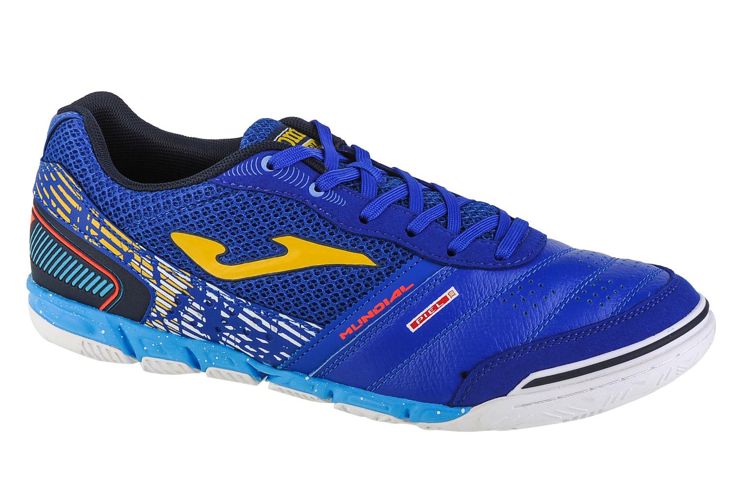 Joma Homme Bleu Chaussures De Football En Salle En Cuir Lisse