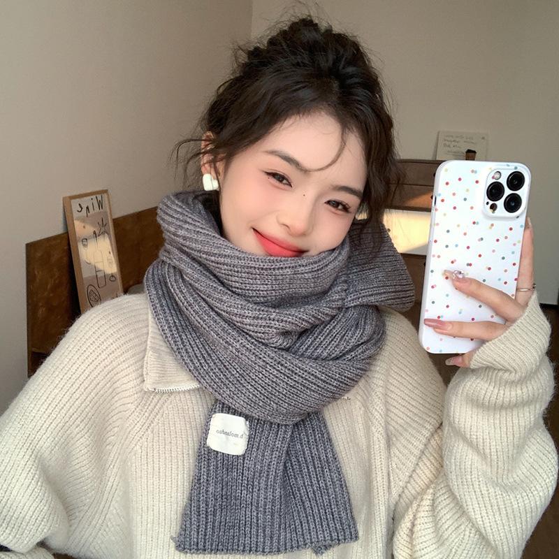 New red retro plaid Christmas scarf women's winter atmosphere green thickened warm couple scarf