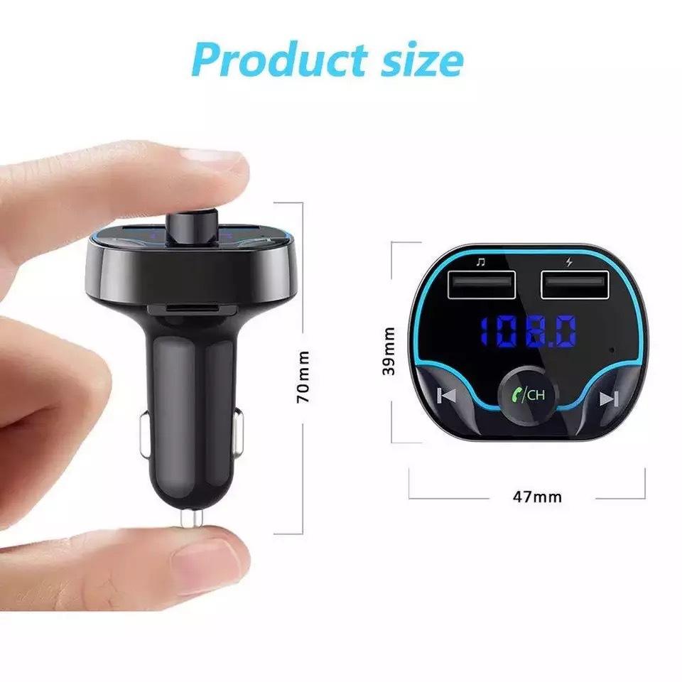 T24 New FM Transmitter Fast Charge Voice Navigation Car Handsfree Phone Bluetooth MP3 Player