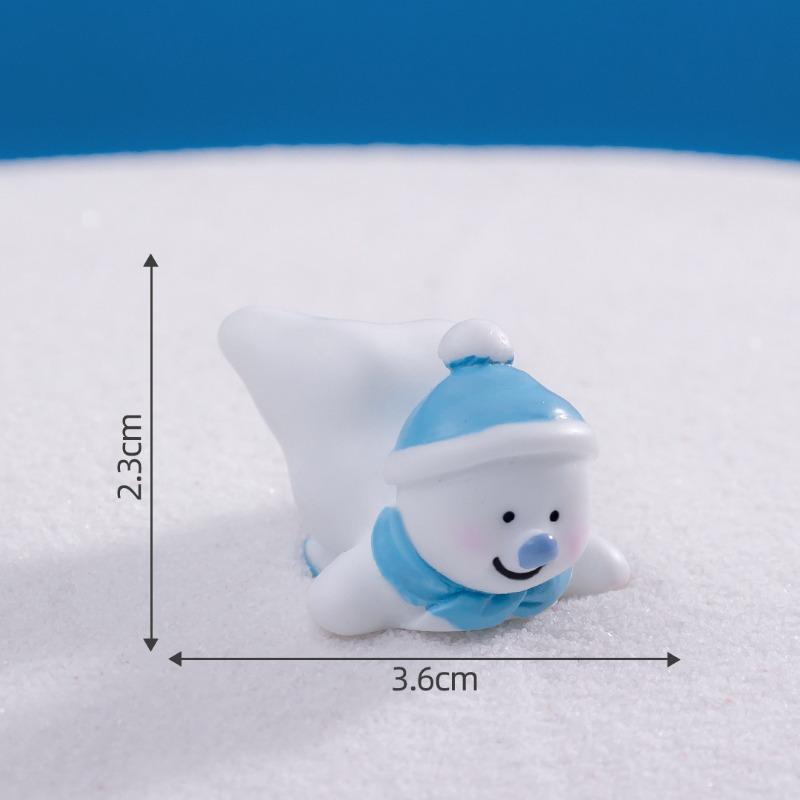 Cute Micro-landscapes Snowball FightsChristmas Snowman Dolls Decorations, Crystal Bottles Accessories Mini Trinkets