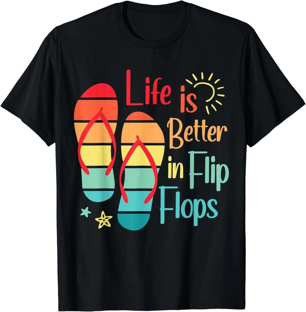 Life Is Better In Flip Flops Retro Summer Beach Trips Gift Unisex T-Shirt