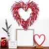 Julkrans Hjärtformad Inomhus Utomhus Dekorativ Krans med Festliga Blommor Grönska Hemfest Kontorsdekor