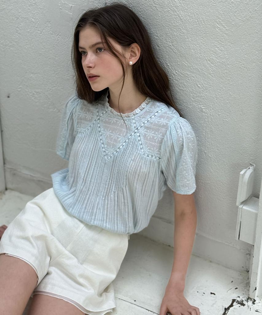 LAUTREDE MIN Letter Pink Blouse