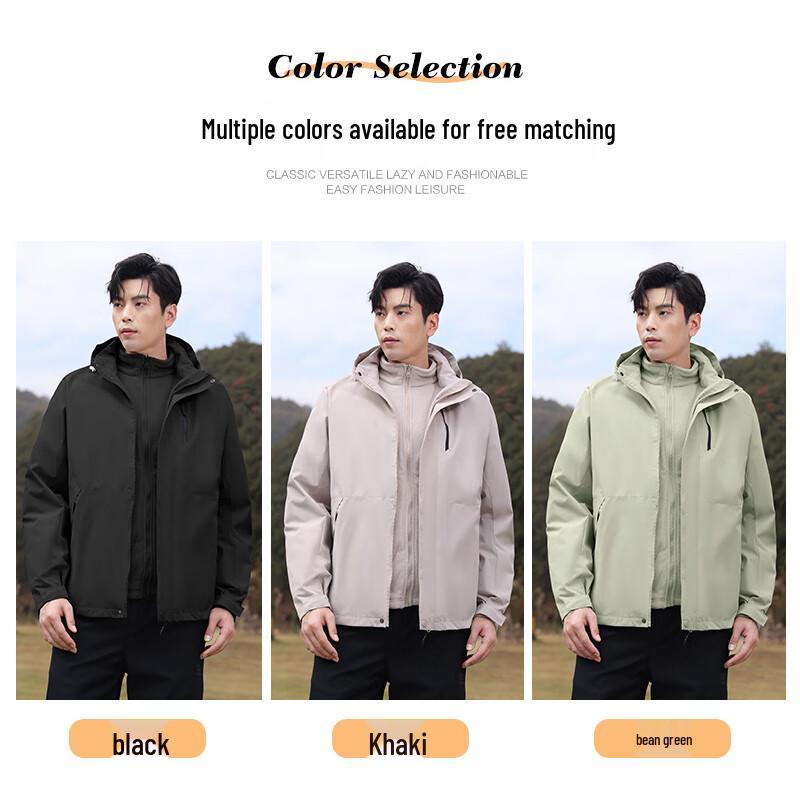 ROMON Men's 3-in-1 Detachable Windproof Jacket