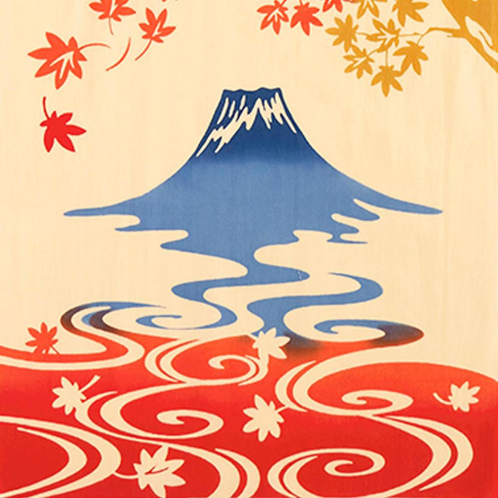 Miyamoto Towel Kenema Tenugui with Momiji and Momiji 35 x Made in Japan Chū-dyed (Tenugui) Leaves, Approx. 90cm,