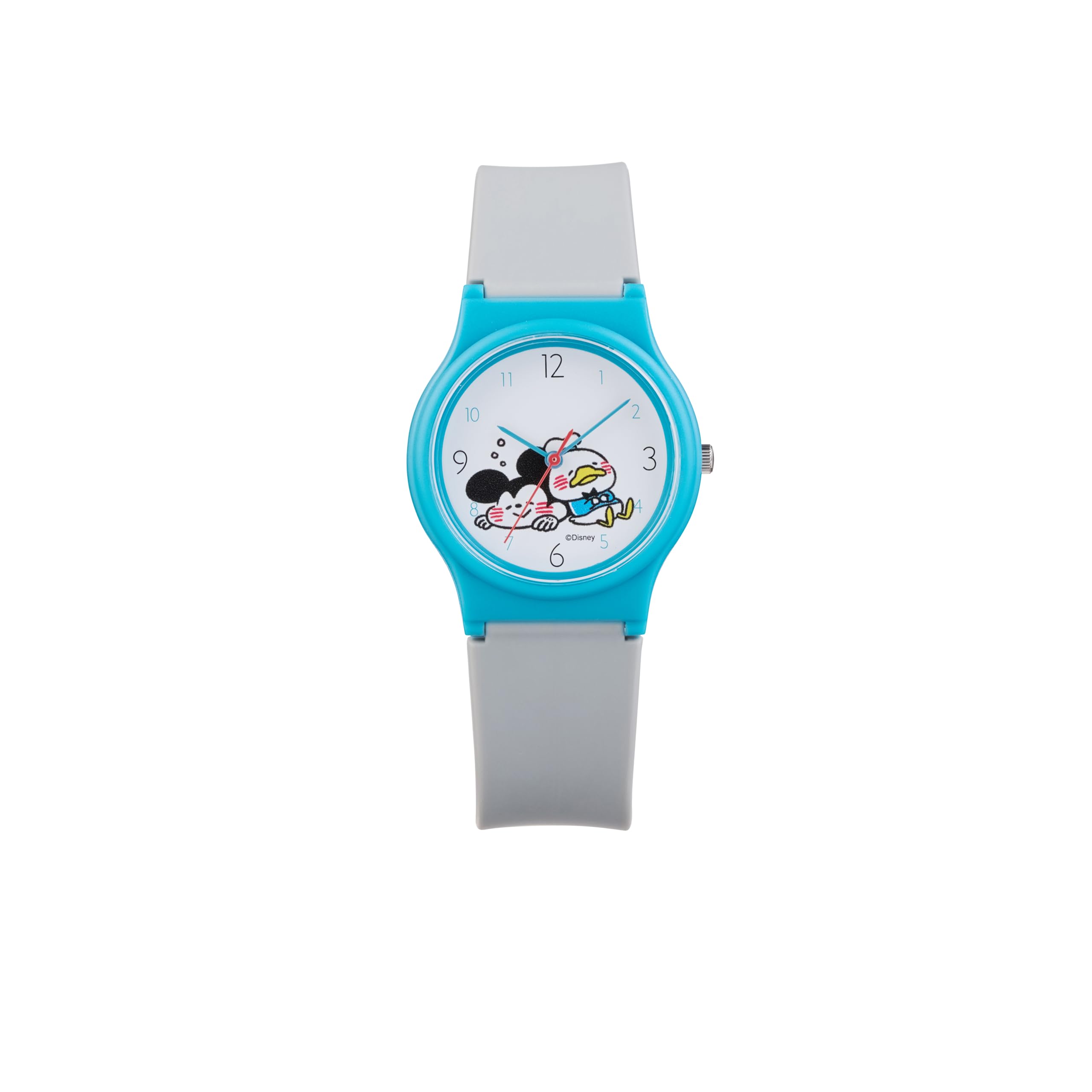 

Часы Cue and Cue Analog Kanahei Mickey Mouse Donald Duck 10 ATM водонепроницаемый уретановый ремень для девочек желтый [Citizen Q&Q] V06A-514VK серый