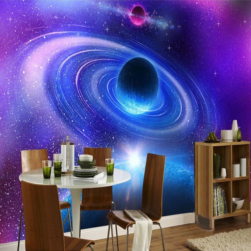 3D Mural Wall Paper For Living Room Bedroom Modern Space Moon Universe Wallpaper Decorative Wall Murals