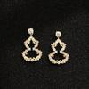 Light luxury high-end pink zircon gourd earrings new Chinese style romantic women's earrings 925 silver needle earrings