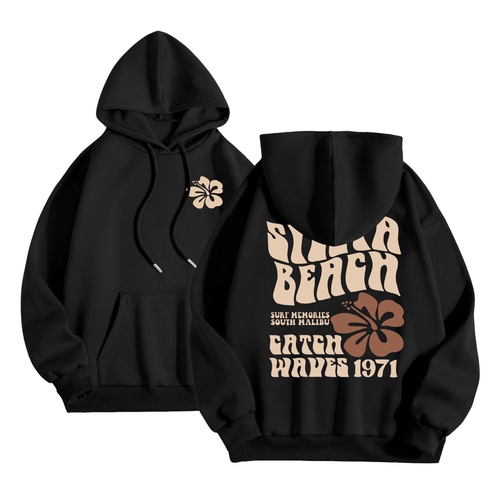 

Женская модная толстовка с длинным рукавом, принтом букв, капюшоном, завязками, большим карманом, толстовка сверху XXXL чёрный