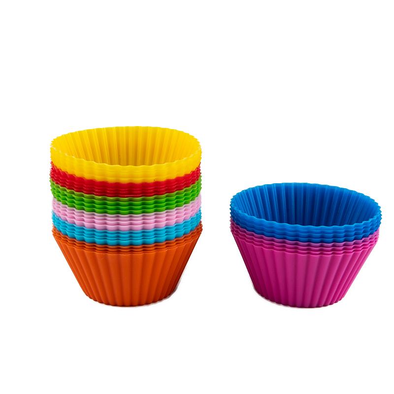4Pcs Silicone Cake Cup Liner Baking Cup Mold Muffin Round Cakecup Cake Tool