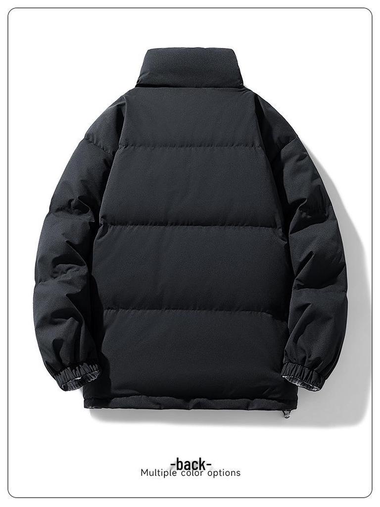 Double-Sided Men's White Duck Down Puffer Jacket: Thick, Warm, Winter Outerwear for Couples