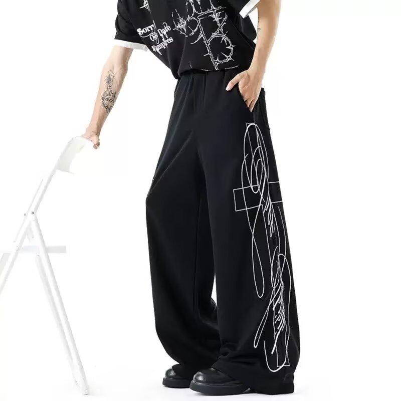 American original Guochao street dance loose casual dance pants thorn graffiti double-sided large printing hip-hop casual sweatpants