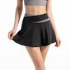 Nuodingxiu Faux 2-in-1 Color-block Sport Yoga Skirt Shorts