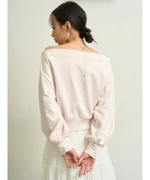 Snidel Tuck Sweatshirt SWCT251158 LPNK Free Size Off-the-Shoulder Women's