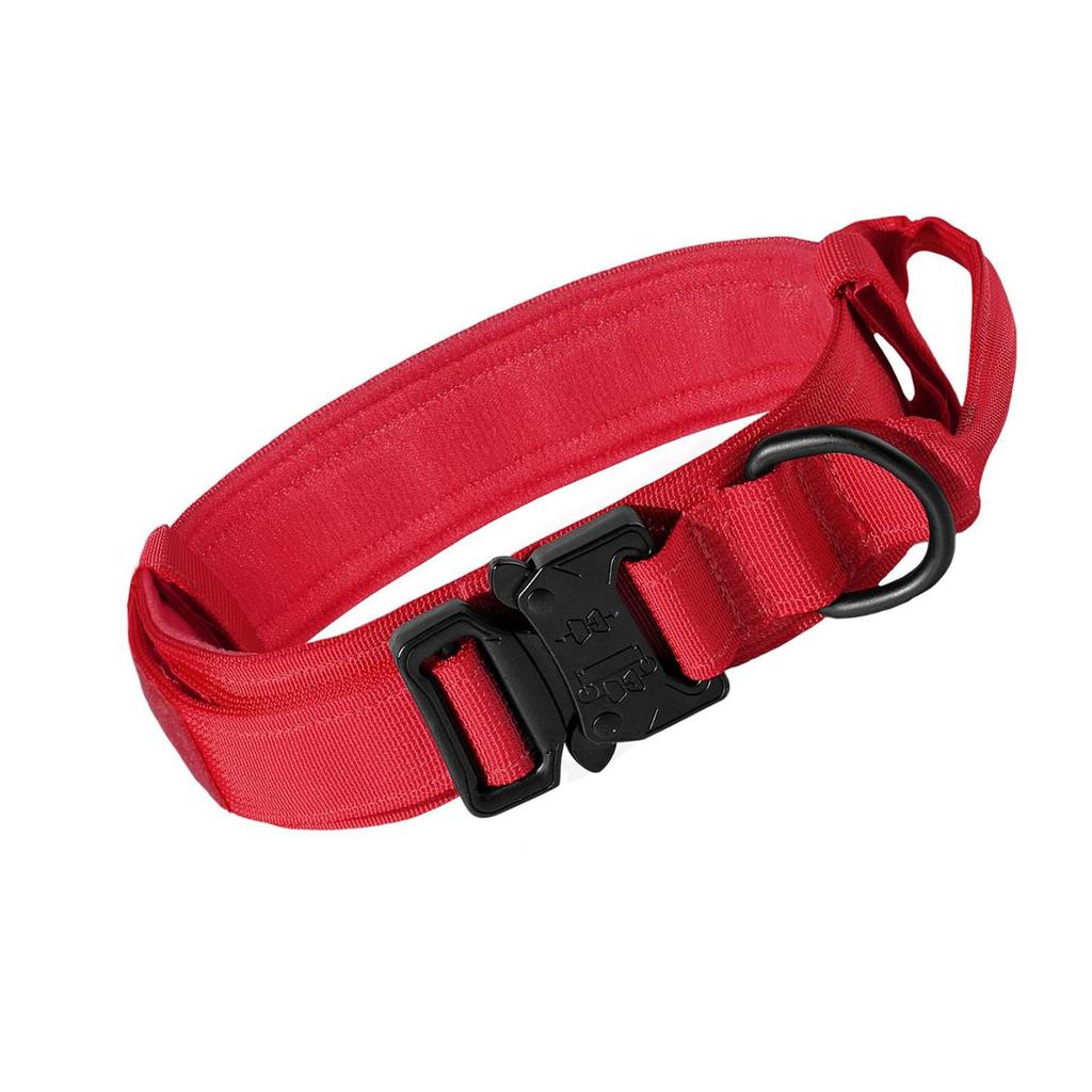 Taktisches reflektierendes Lederhalsband für Hunde im amerikanischen Stil für mittlere und große Hunde – Bissfestes und würgefestes Design