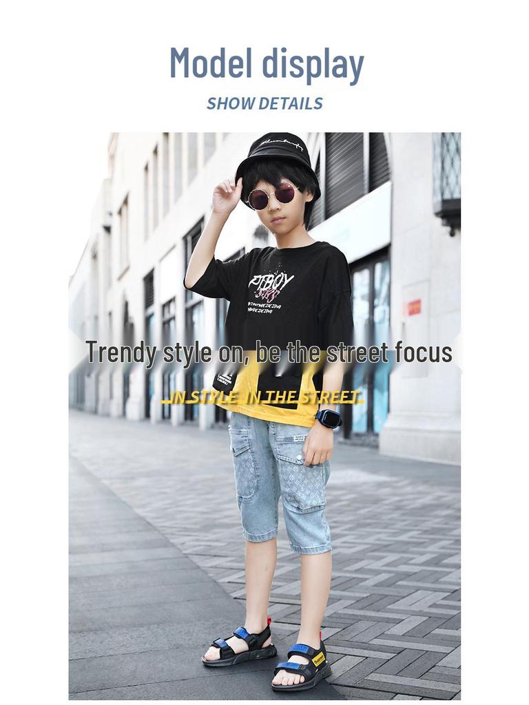 2025 Summer Boys' Quick-Dry Open-Toe Sandals for Elementary Students