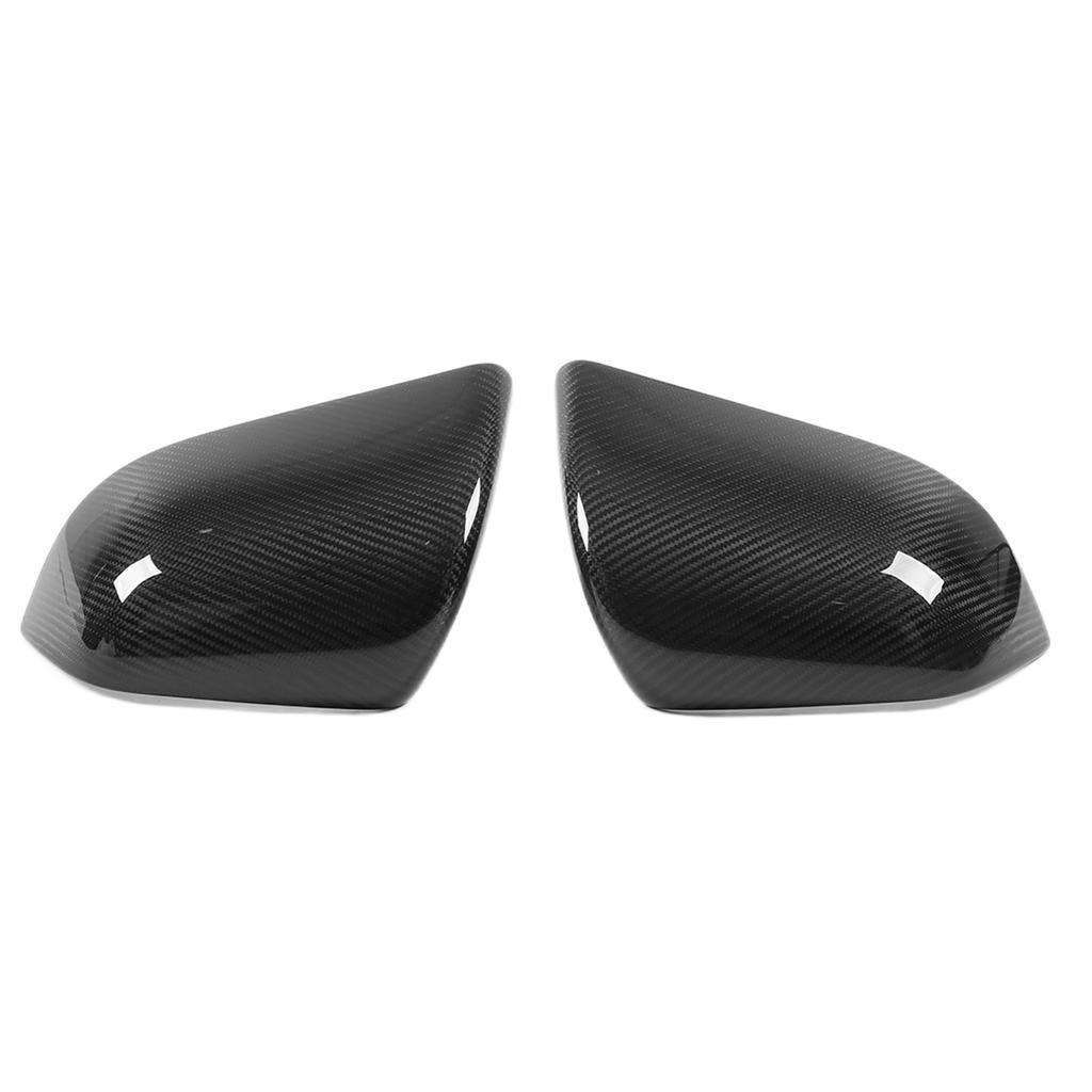 2pcs Side Rearview Mirror Cover Dry Carbon Replacement for 2021+(Light Color )