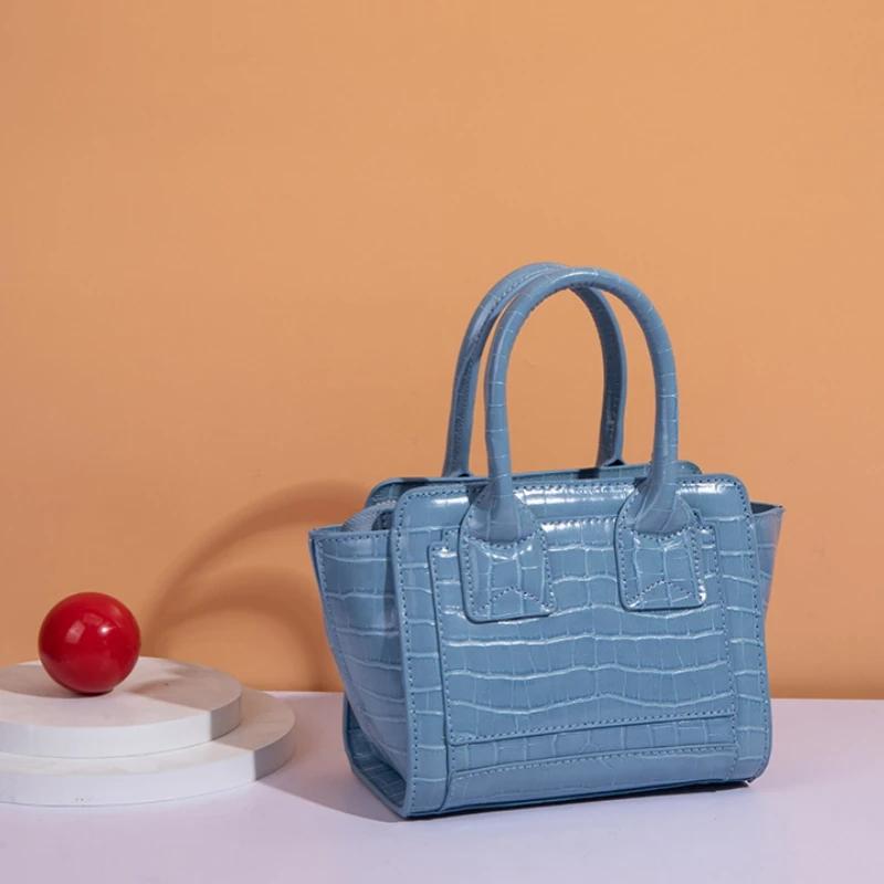 Fashion Crocodile Pattern Women's Small Handbag Brand Designer Ladies Square Shoulder Bag Luxury PU Leather Crossbody Bag Female