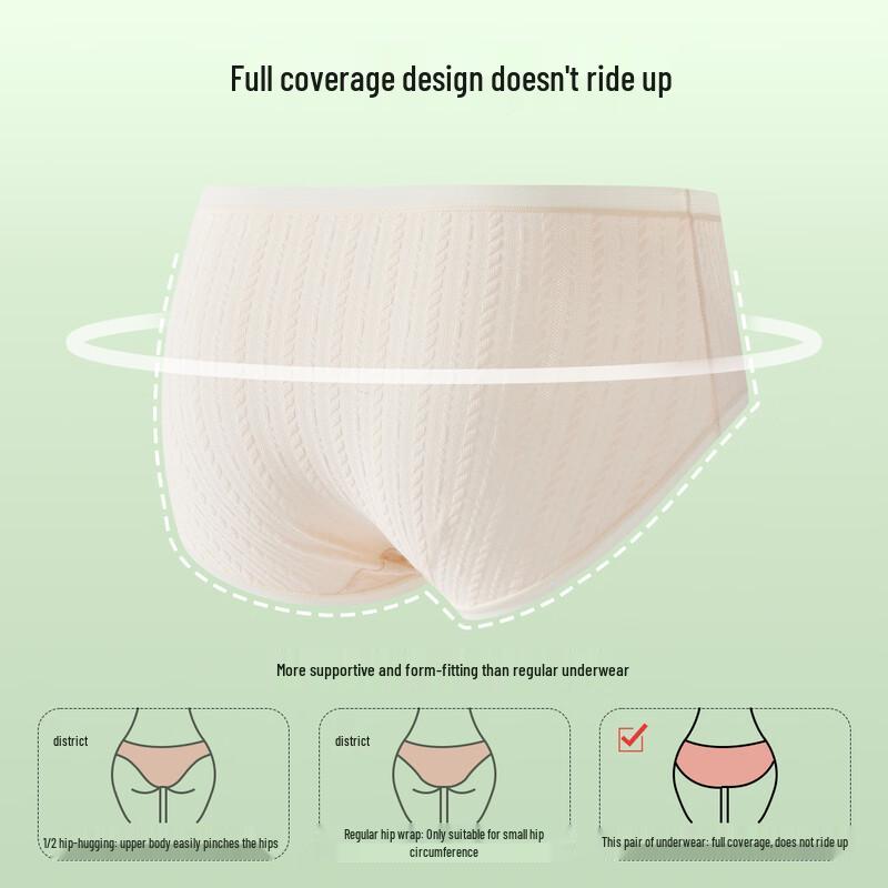 FENTENGCARE Women's 7-Pack Antibacterial Cotton Mid-Waist Panties