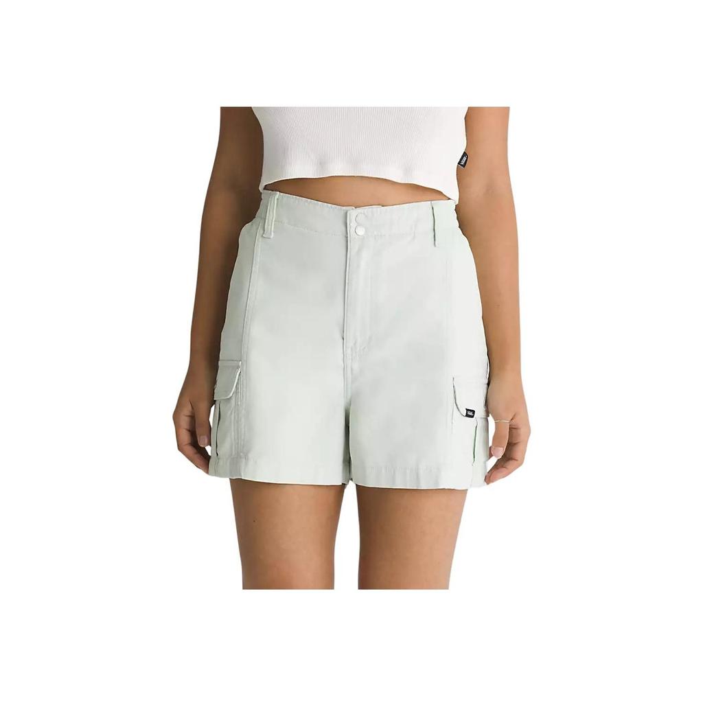 Vans Sidewalk 3.5 Cargo Shorts Solid Color Logo Patch Button Fly Work Pockets Casual Shorts Women Shorts Light-Blue VN000GJCCHF
