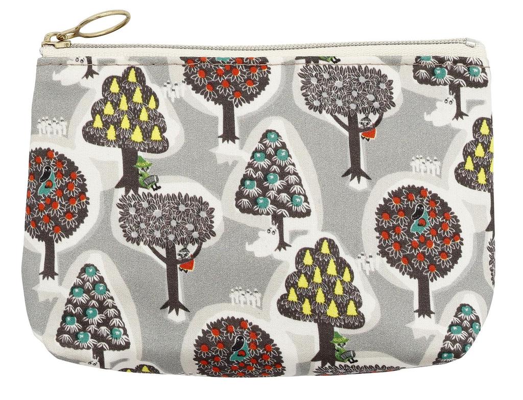 Quarter Report Moomin Basic Various Forest W15 x x Made in Japan (MOOMIN) Pouch, Design, Gray, Approx. H10.5 D4.5cm, Cosmetics, Makeup, Travel,