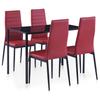 Dining Sets Five Piece Dining Set Wine Red
