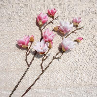 78cm Artificial Magnolia Branches Real Touch Handmade Artificial Orchid Flowers Floral Art Fake Flower Home Living Room Decor