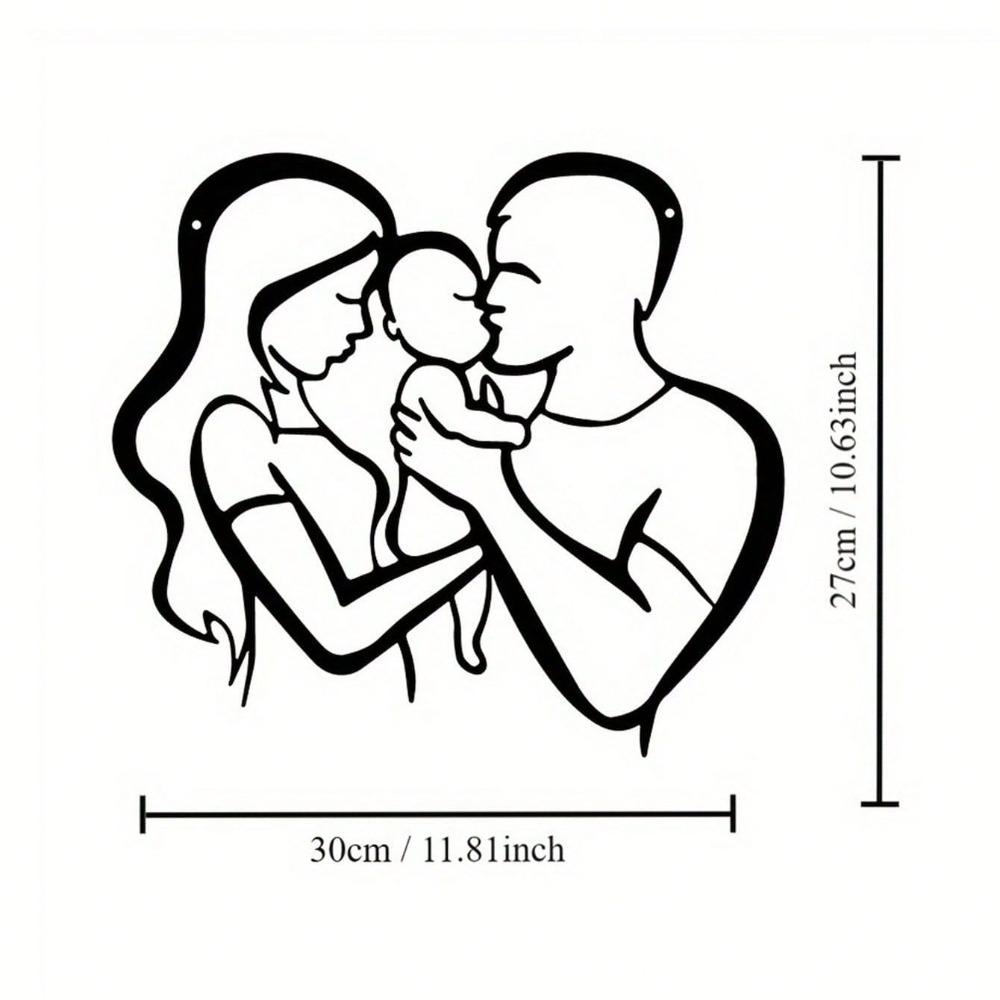 Metal Family Silhouette Wall Art Modern Line Drawing Bedroom Decor TY7101