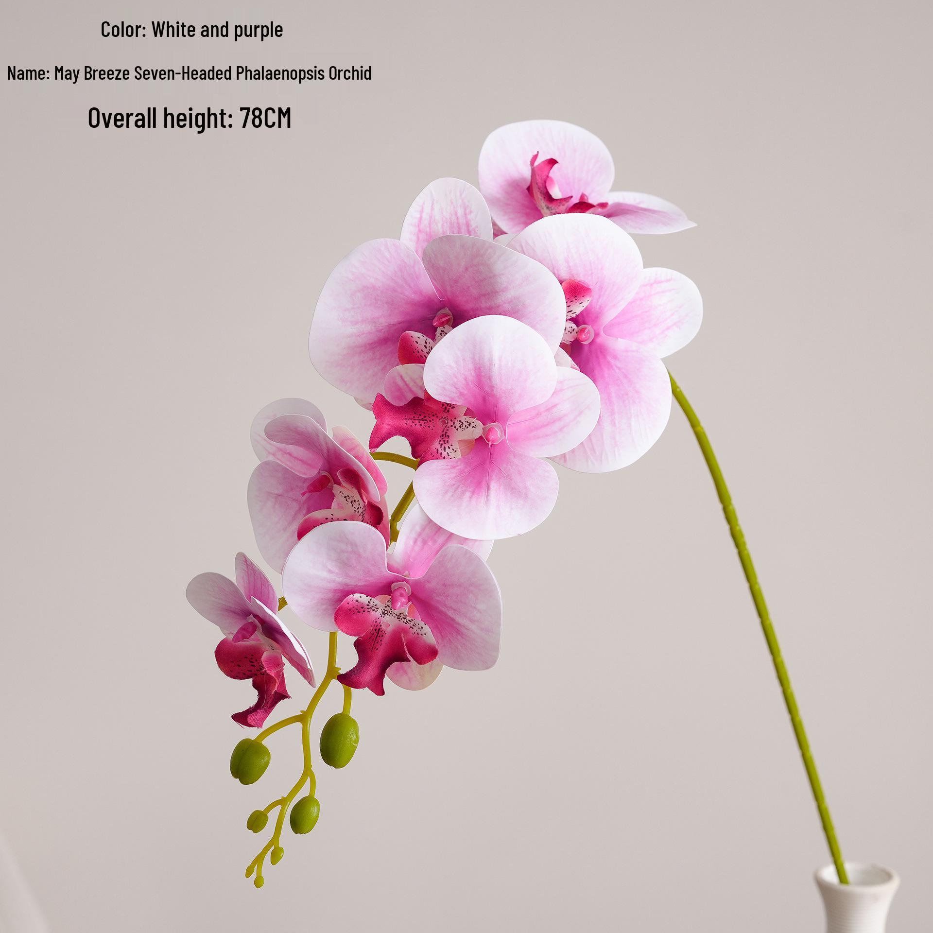 May Breeze Seven-Head Phalaenopsis Artificial Flowers for Wedding & Home Decor