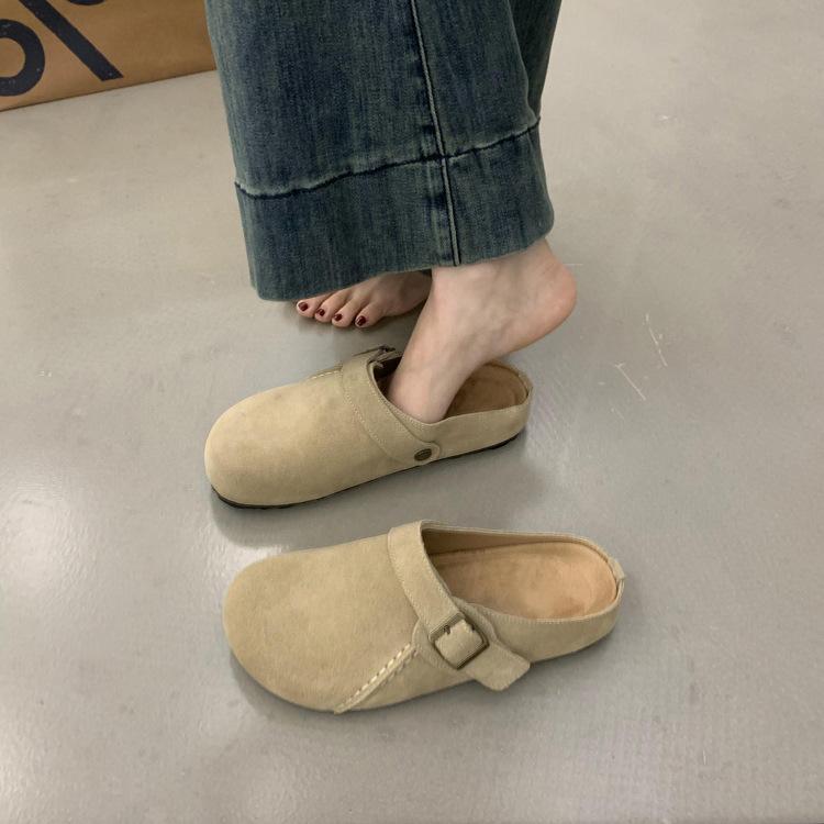 

Ретро кожаная сумка голова и полушлепанцы для женщин, носящих ленивых людей с одной ногой на обуви на платформе, пустые туфли мюли. 40