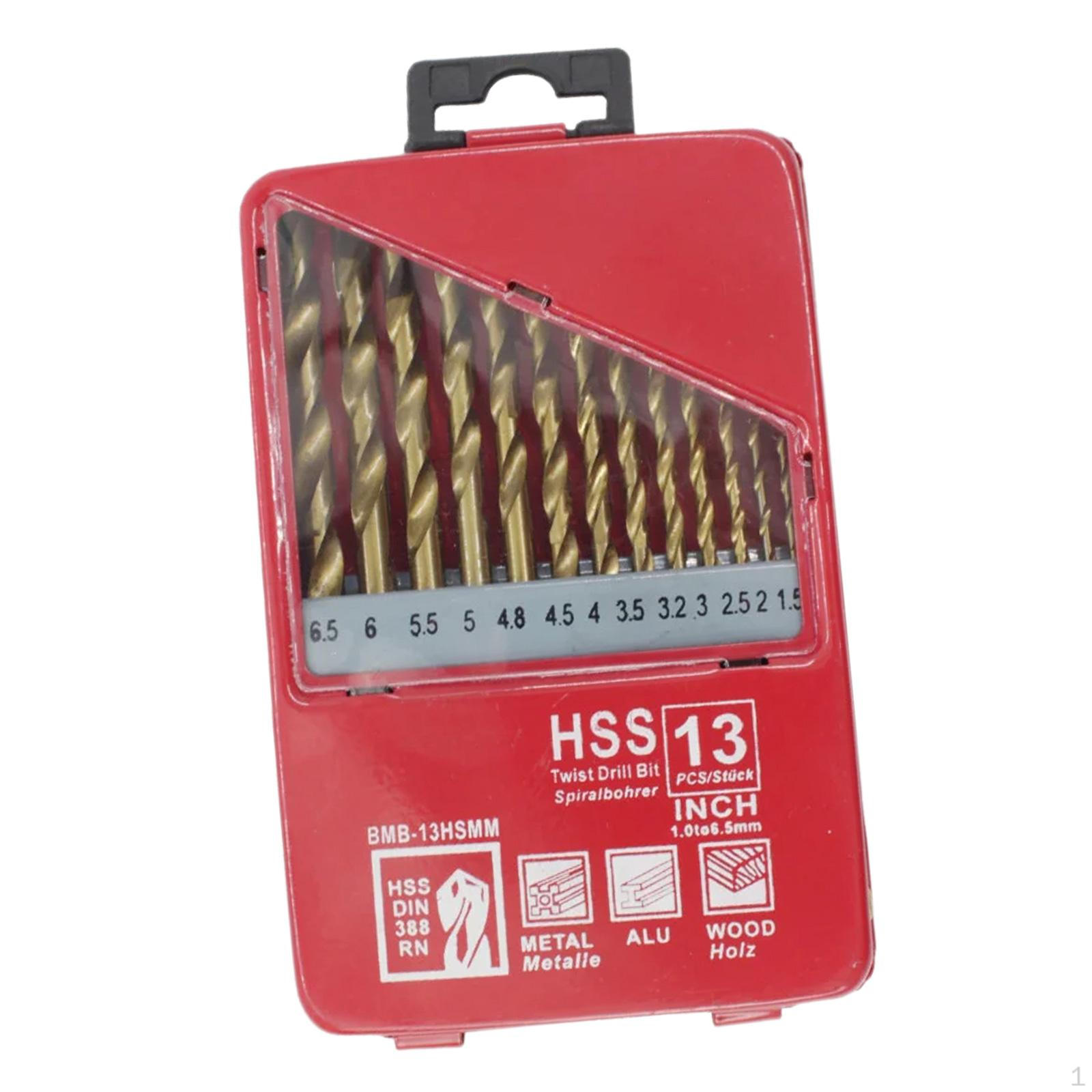 

13 шт. 1,5–6,5 мм, набор метрических спиральных сверл, прочные, универсальные из высокоскоростной стали, в красной коробке для дома