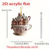 Christmas Decor Coffee Cup Ornaments 2D Acrylic flat Christmas Snow Houses Chocolate Mug Pendant  Christmas tree pendant
