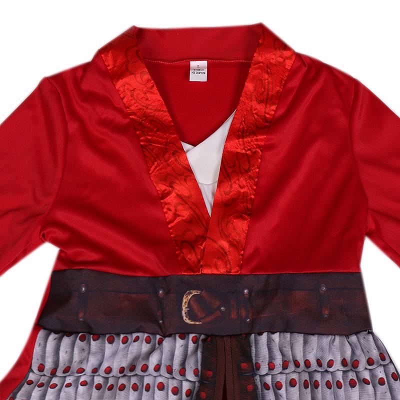 Dívčí cosplay kostým Mulan z hraného filmu na Halloween