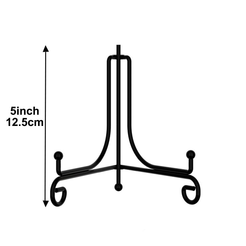 Art Photo Pedestal Bowl Picture Frame Plate Rack Easel Black Iron Display Stand