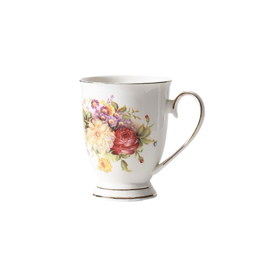 British medieval flower coffee cup saucer light luxury Phnom Penh afternoon tea ceramic cup cross-border high-value court tea set