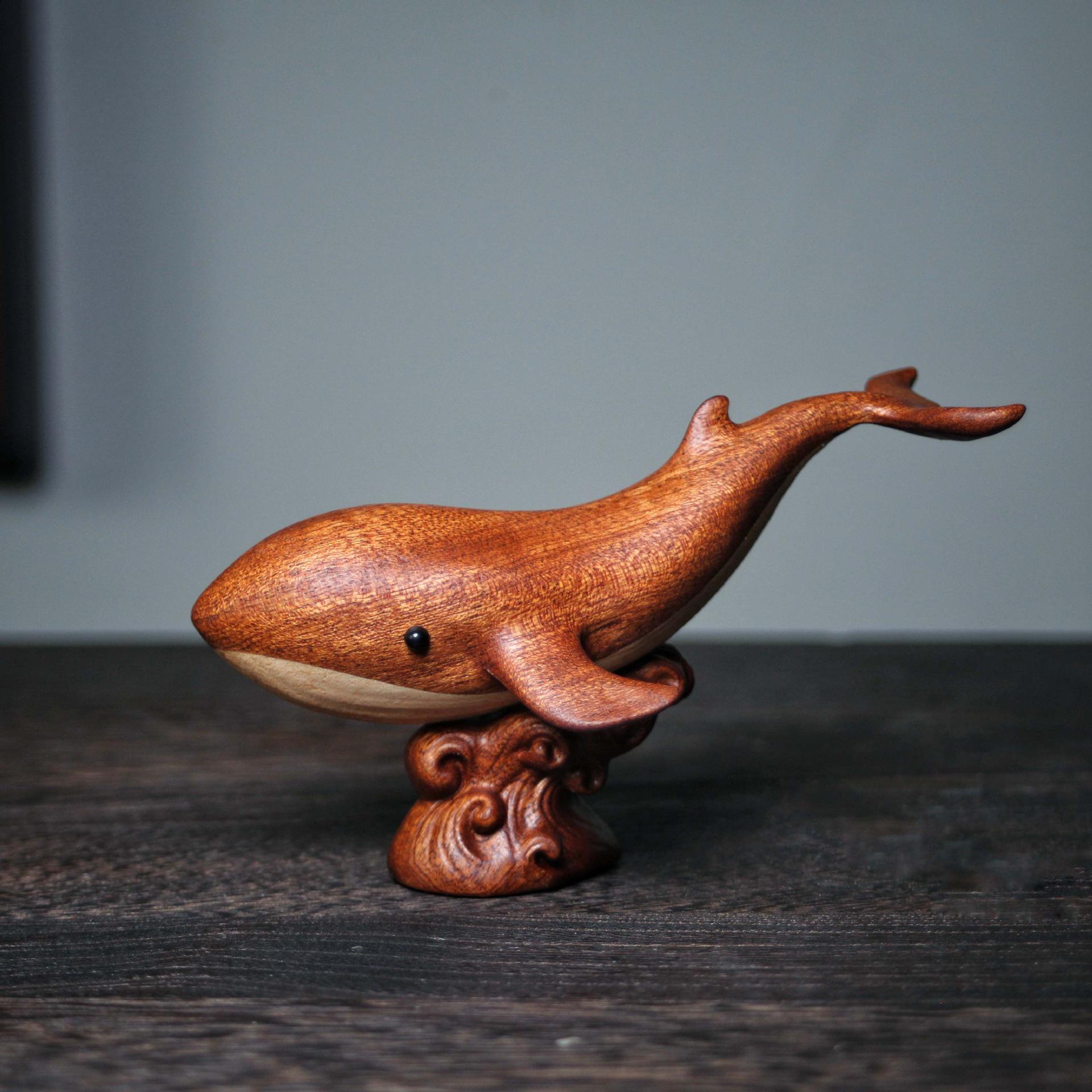 

Магнитный кит из черного дерева - Высококлассное креативное украшение для гостиной из массива дерева, игрушка в подарок для клиентов. 14x6.8x8.5 cm, 230g