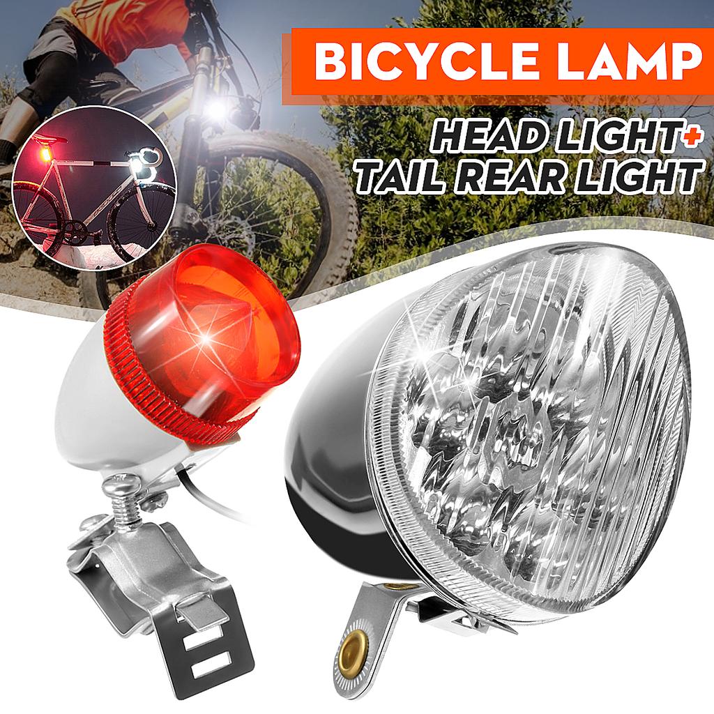 User 1 Set 6 V 3 W Fahrrad Reibungsgenerator Scheinwerfer R/ücklicht Retro Vintage Frontlampe