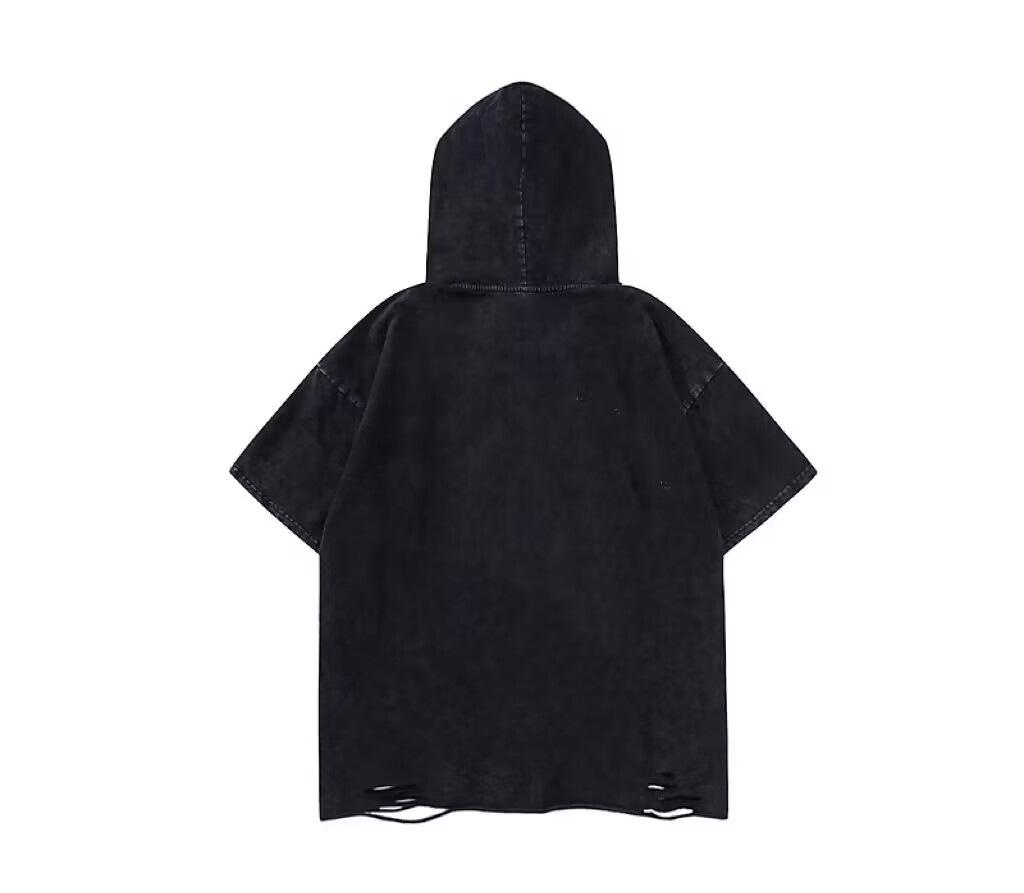 Men's Summer Retro Hip Hop Sports Vest - Loose Washed T-Shirt
