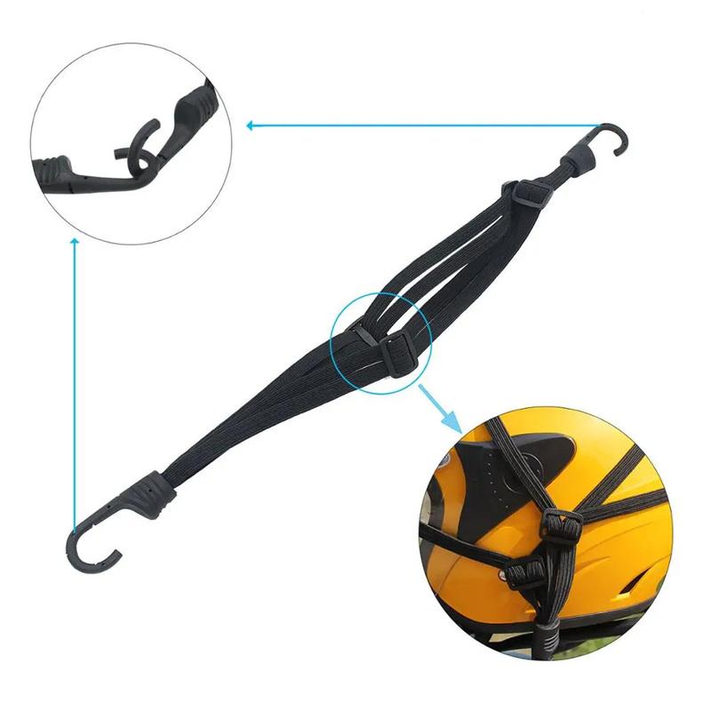 Motorcycle Stretchable 60cm/90cm Elastic Rope with Hook Back Seat Adjustment Helmet Fixed Protection Strap Motorbike Accessories