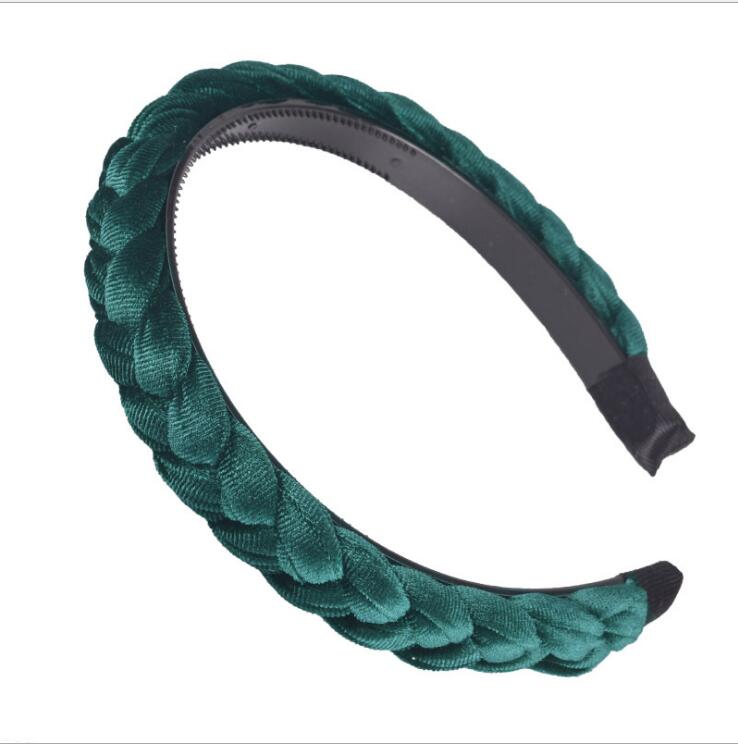 New Fashion Braid Headband Soft Flannel Hairband Women Non-slip Teeth Headwear Turban Classic Hair Hoop Adult Hair Accessories