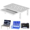 Computer Monitor Riser Cold-Rolled Steel Ventilated Monitor Stand with Drawer 3-Level Height Adjustment Laptop Stand for Home Office