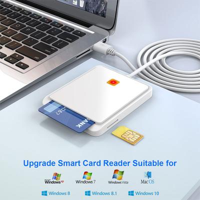 Leitor de Cartão Inteligente USB 2.0 Memória para ID Banco SIM CAC ID Card Clonador Conector Adaptador para Windows XP Windows 7/8/8.1/10 Vista