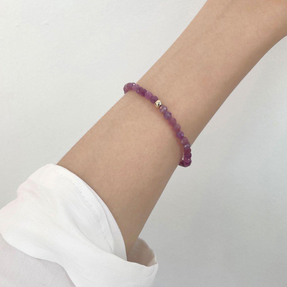 14K Gold Natural Ruby Gemstone Bracelet