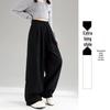 2025 Autumn/Winter European Cotton Velvet Wide-Leg High-Waist Drape Pants for Women