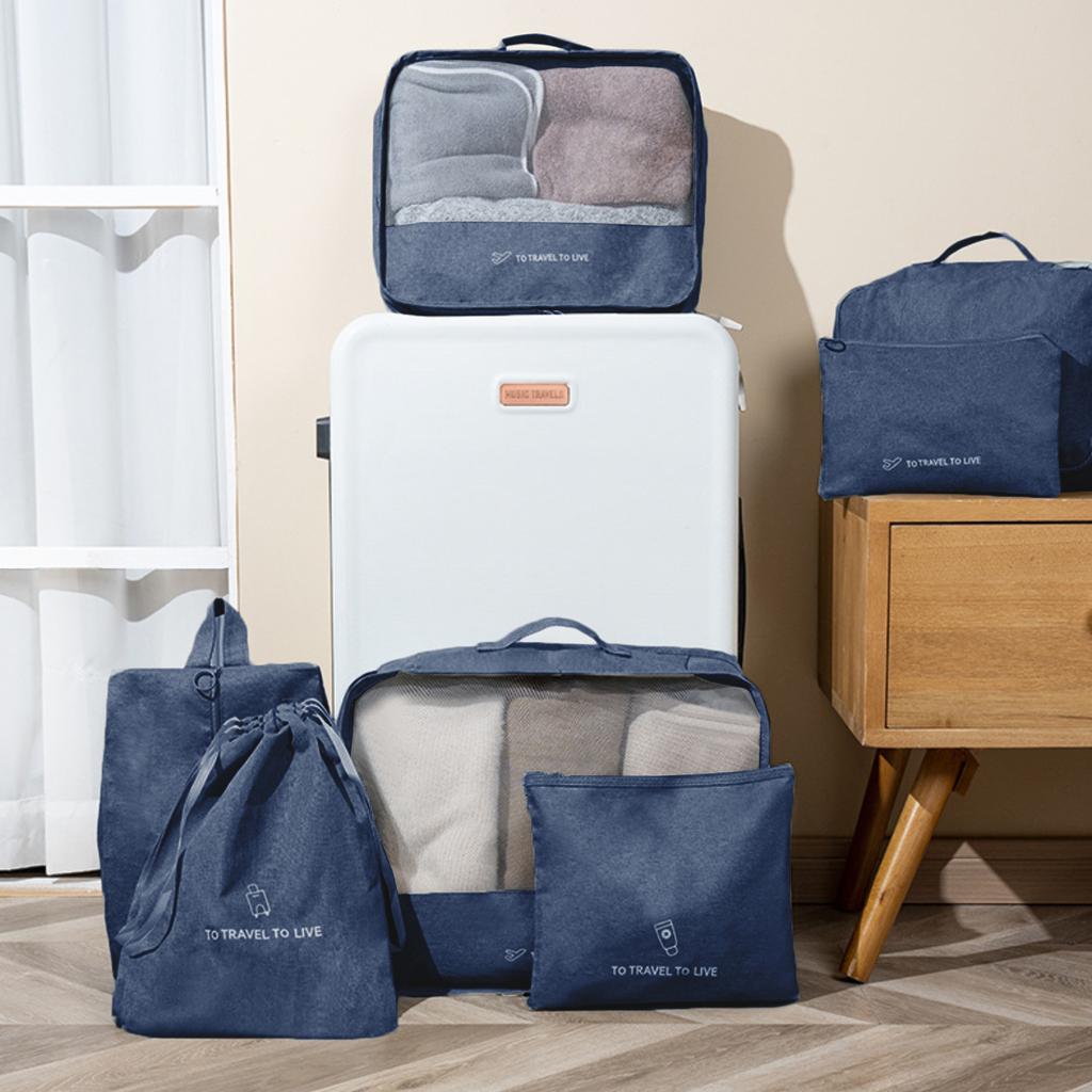 Organizer cases for suitcases for clothes, underwear, cosmetics, 7 pieces