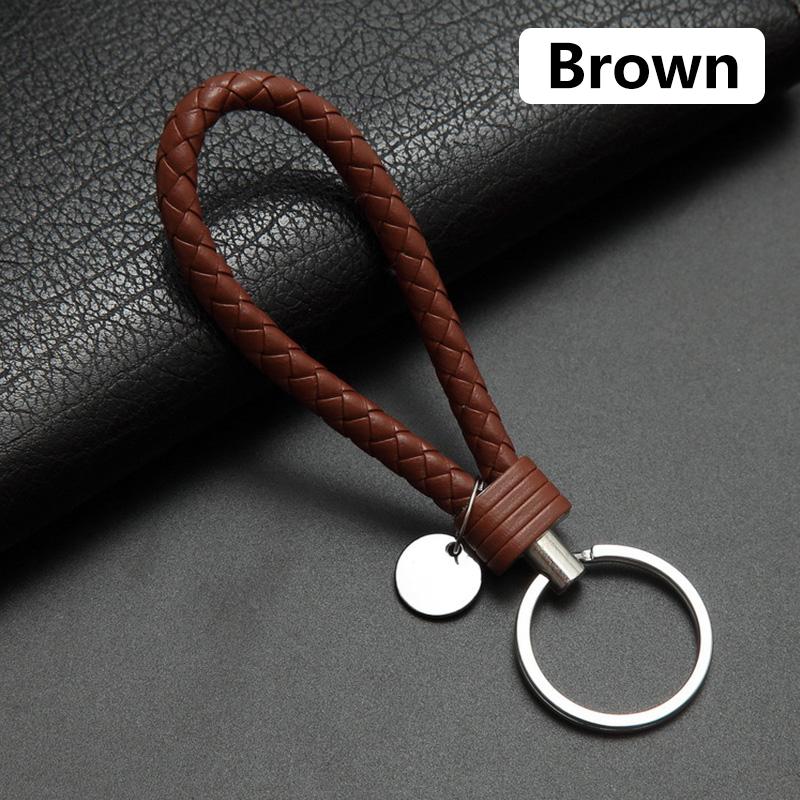 

1шт ремешок коричневый плетеный ремешок кожаный брелок ручной работы черный автомобильный брелок плетеный веревочный 13cm кофейный