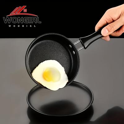 Mini Non-stick Cast Iron Frying Pan with Black Handle, Easy-to-clean Egg Frying Pan, Small Cooking Utensil for Kitchen and Camping, Compact Frying Pan