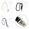 19.6inches Teacher Lanyard Stretchy Scrunchie Lanyard with Badges Holders Retractable Keychain Holders for Womens Girls